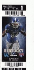 2014 KENTUCKY WILDCATS VS UT MARTIN 8/30 TICKET STUB COLLEGE FOOTBALL