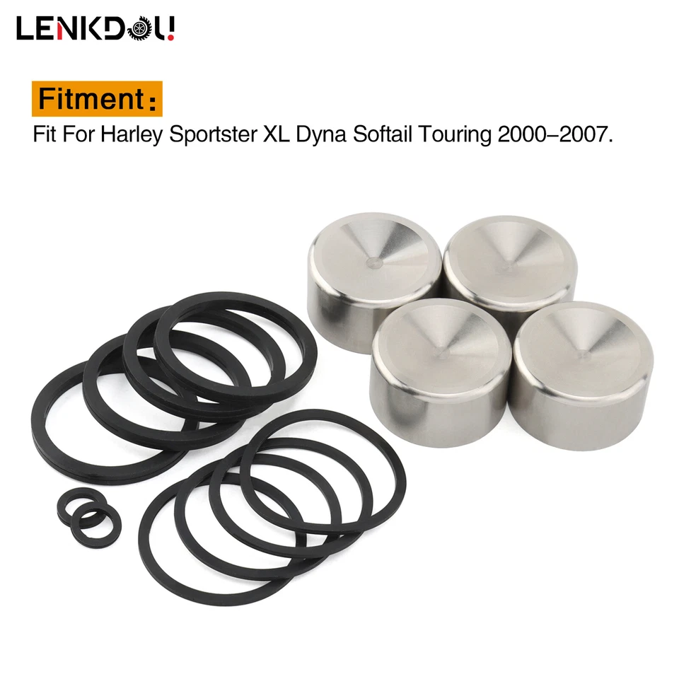 Front/Rear Brake Caliper Rebuild Kit For Harley Sportster Dyna Softail Touring - Image 3 of 4