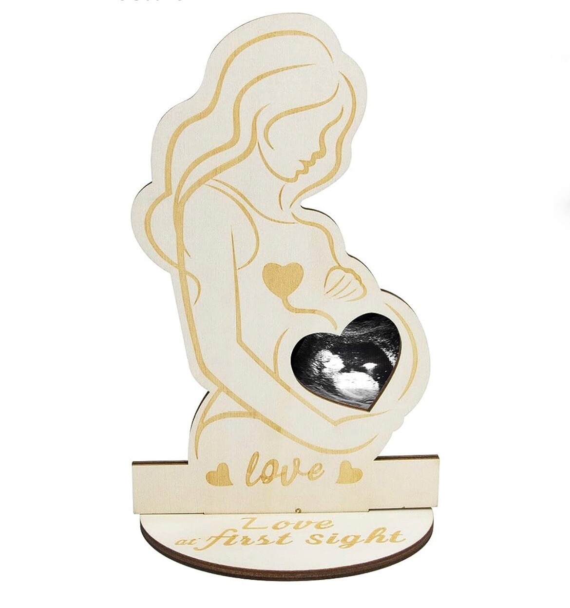 Cadeau femme enceinte cadre photo en bois pour première échographie