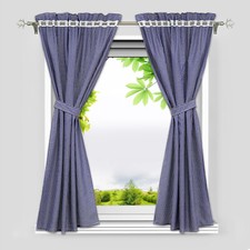 Karo-Muster Vorhang Landhausstil Gardinen Stores mit Raffhalter Fertiggardine