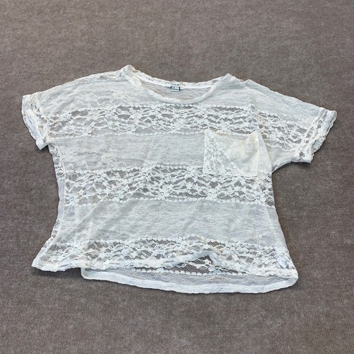Forever 21 Women's Blouse White Lace 