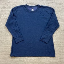 Duofold Shirt Large Blue Wool Two Layer Preppy Base Hike Merino Outdoors Trekk