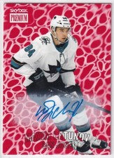 2020-21 Metal Universe Retro Star Autographs Rubies Maxim Letunov RC AUTO SHARKS