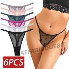 Perizoma slip donna thong string  tanga elasticizzato mutandina intimo 6 pezzi