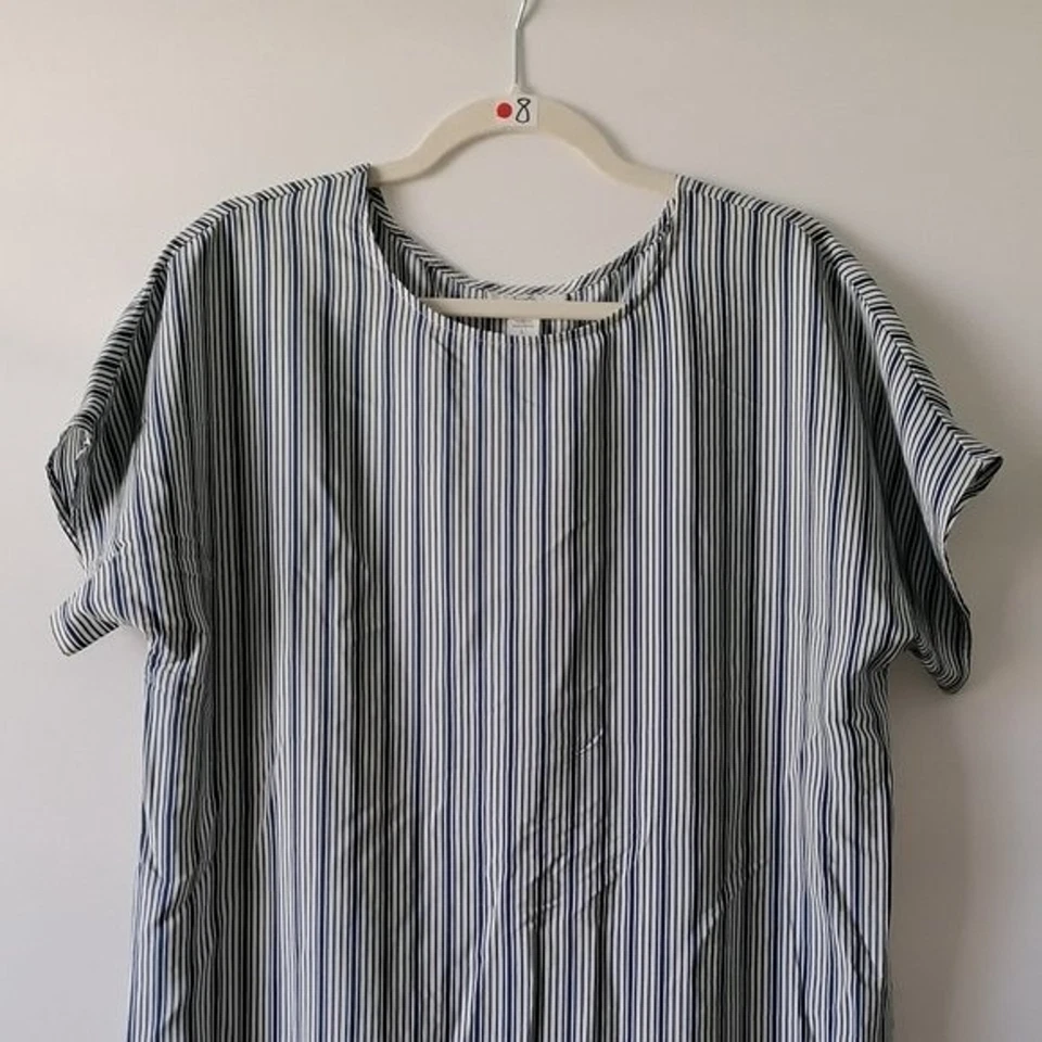 Vestido recto a rayas azul Bar III para mujer talla L Foto 3 de 4