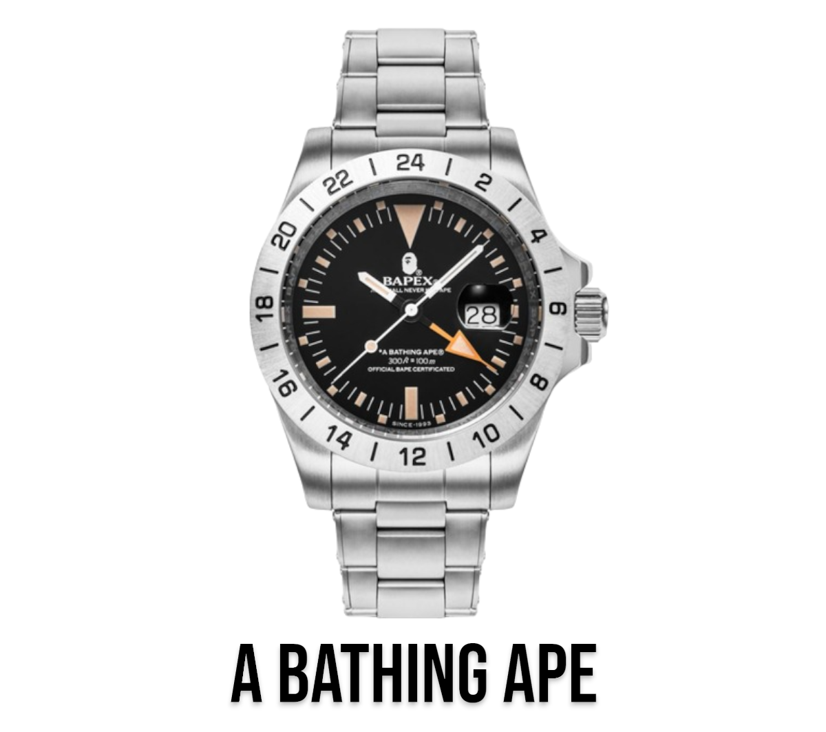 A BATHING APE TYPE 8 BAPEX M 1I80187006 Silver Quartz wristwatch 