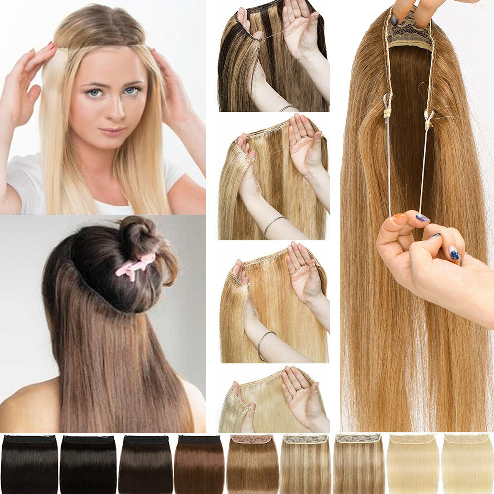 Invisible Wire In 100% Remy Real Human Hair Extensions One Piece