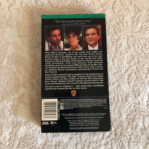 GOODFELLAS VHS 1990 Ray Liotta Robert De Niro Joe Pesci - Picture 2 of 3