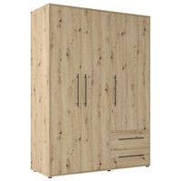 DrehtüRenschrank Kleiderschrank 3 TüRen 2 Schubladen Artisan Eiche Dekor 144X200