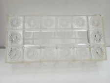 Vintage MCM Clear Tissue Box Acrylic Side Slide In Cover Embossed Starbursts