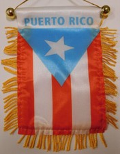 Lot of 12 Puerto Rico Light Blue 4"x6" Mini Window Banner Flag