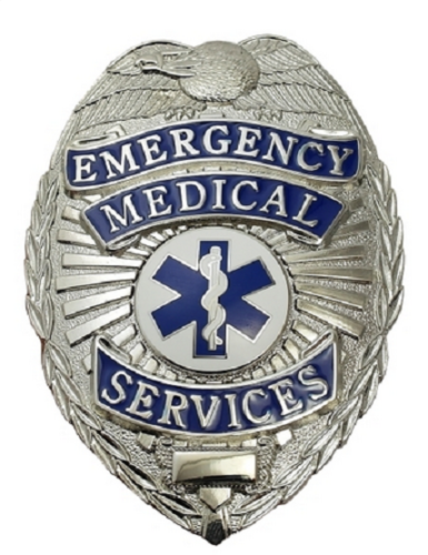 EMS Emergency Medical Service Metal Badge in Silver Color #4183N