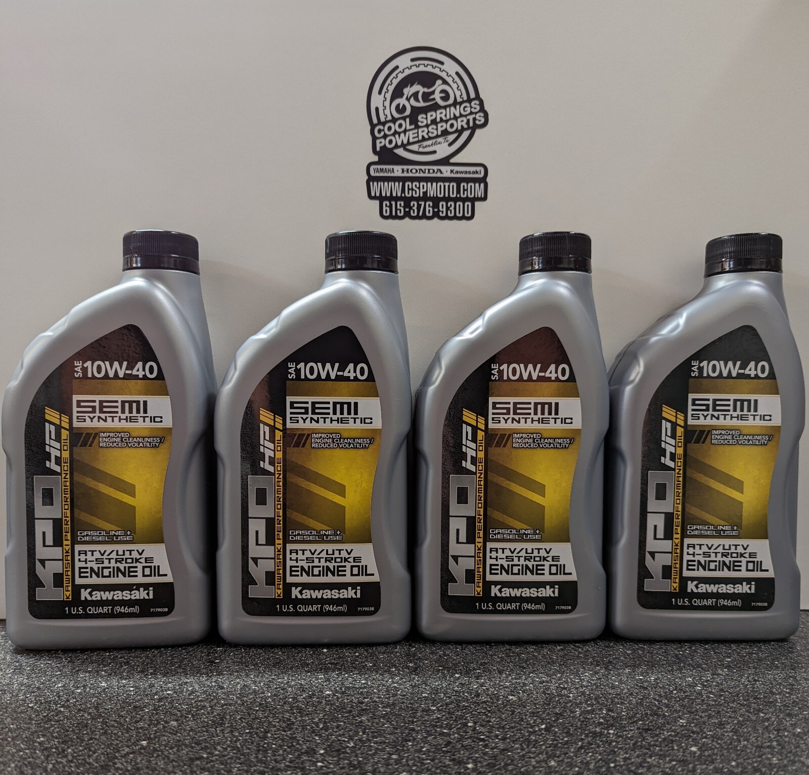 Kawasaki KPO HP 10W-40 Semi-Synthetic Motor Oil 4-Quart Pack - For ATV & UTV Engines