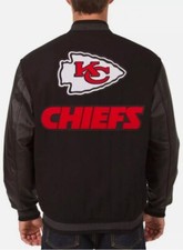 NFL Kansas City Chiefs Thick Wool Letterman Baseball Varsity Bomber Jacket