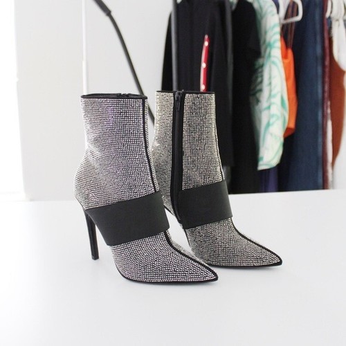 high shine ankle boots