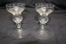 2 Bohemian Made In.Czechoslovakia Crystal Bud Vases Clear Glass
