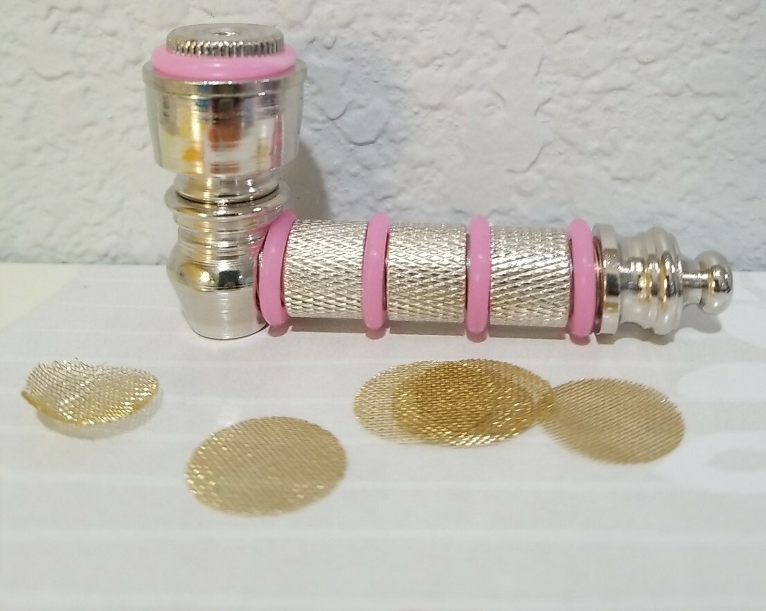 Pink Metal Smoking pipe 3 and 3/4