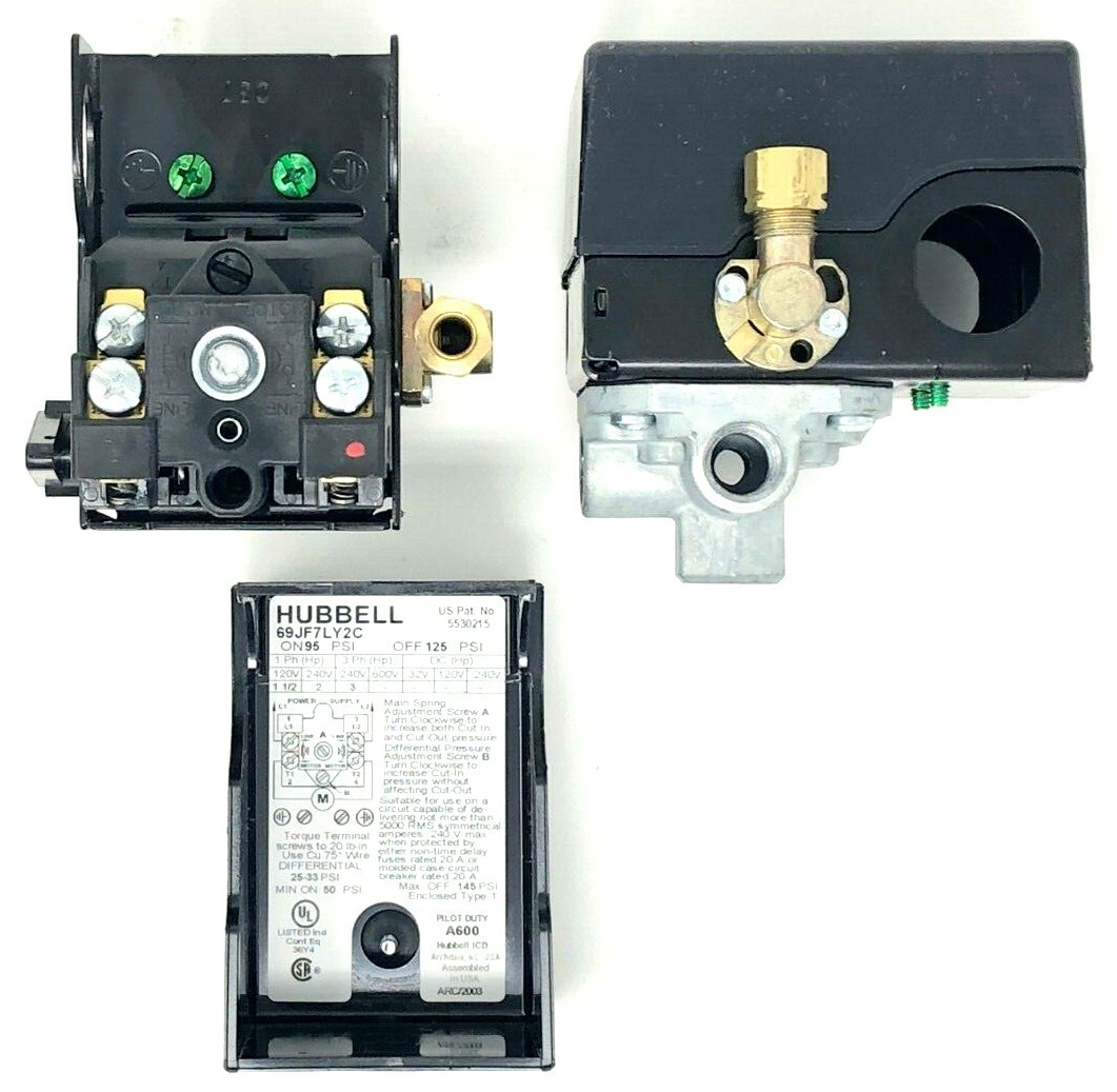 Hubbell 69JF7LY2C Furnas Air Compressor Pressure Switch Control