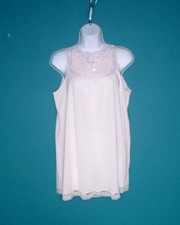 Vtg 60s Montgomery Ward Nylon Lace SHort Nightgown Nightie Pink Sz M