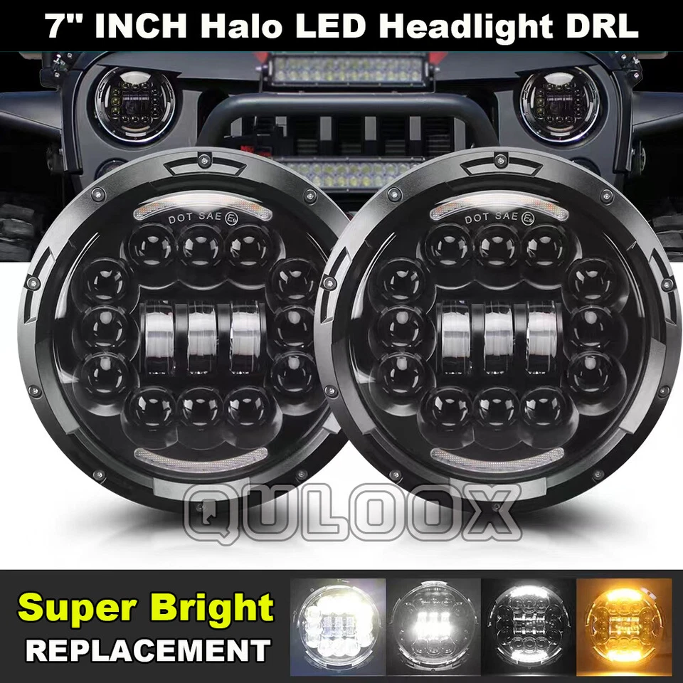 For Dodge D100 D200 D300 Pickup 7inch Round LED Headlights Hi/Lo Sealed Beam 2X - Image 2 of 4