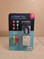 New Sealed Fitbit Flex Wireless Fitness Activity Tracker Black 2 Bands