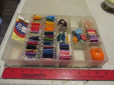 Thread, sewing Kit, Beads, Misc, Large Lot Of Sewing Thread, String etc