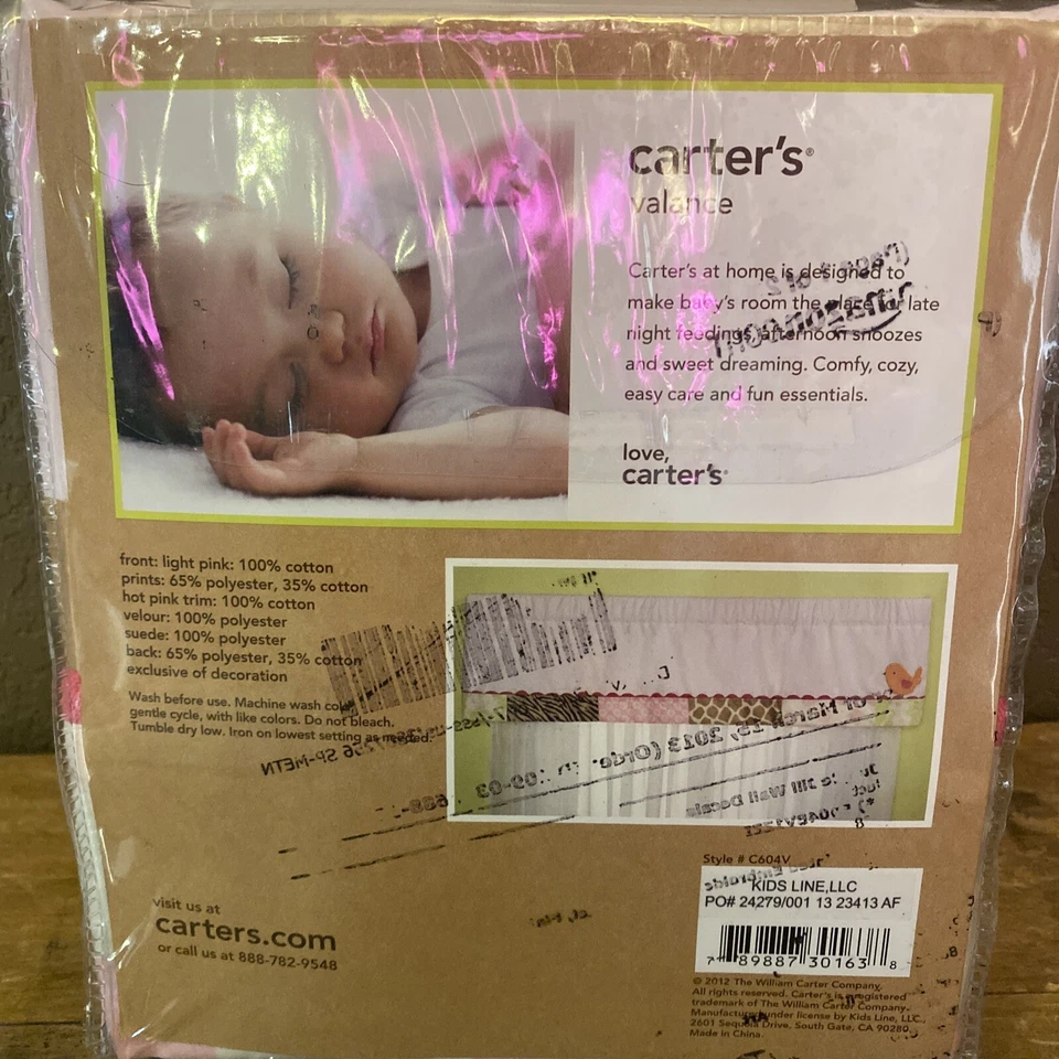 Carter's Jungle Jill Bird Window Valance 60"x 14" New In Package - Image 2 of 4
