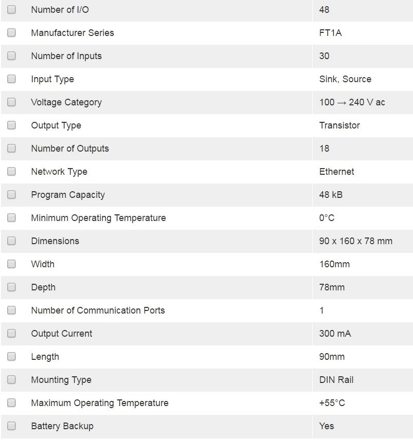 IDEC FT1A-H48SC CPU Transistor Output Ethernet Networking – New in Box - Image 3 of 3