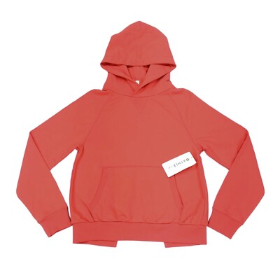 Athleta Moonrise Split Back Hoodie Women's Size Small Passionfruit Coral NWT