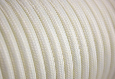 Textilkabel, Stoffkabel Rund Standardfarben Ivory, 2-Adrig 0,75,H03VV-F- 50m