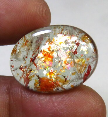 Natürlich Confetti Sparkle Edelstein 22x16 MM Glatt Sonnenstein Oval Cabochon