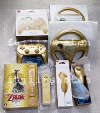 Nintendo Wii Golden Nunchuck Télécommande Steering Gold Zelda NTSC-J Near M