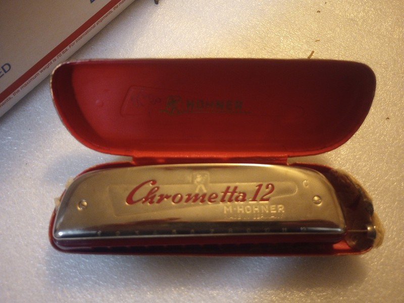 Vintage "CHROMETTA 12" "C" GERMAN MADE CHROMATIC HARMONICA BY M. HOHNER 