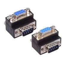 CY Up Down Angled RS232 D-Sub 9Pin Screw Type Male to Female Adapter 2pcs/lot