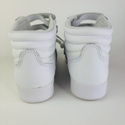 Retro Reebok Classic Freestyle Hi Top White US 6 Sneaker Shoes Lace Up Hook Loop - Picture 5 of 11