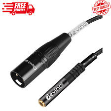 Balanced XLR to 1/8 inch Female Adapter, 3.5mm TRS to XLR Male 1 Feet