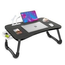 Zapuno Laptop Lap Desk, Foldable Laptop Table Tray with 4 USB Ports Storage D...