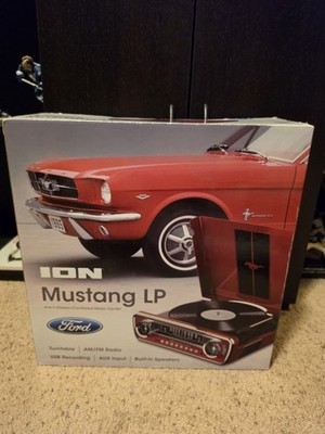 ION Mustang LP 4-in-1 Vinyl Record Player Turntable - Red Complete W/Box Tested