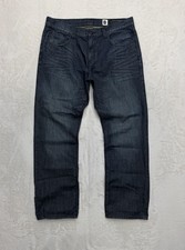 Jeans Marc Ecko uomo 34x32 blu scuro lavaggio gamba dritta taglio denim cucito vestibilità regolare