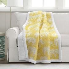 Elephant Parade Sherpa Throw Blanket 60 X 50 Ye