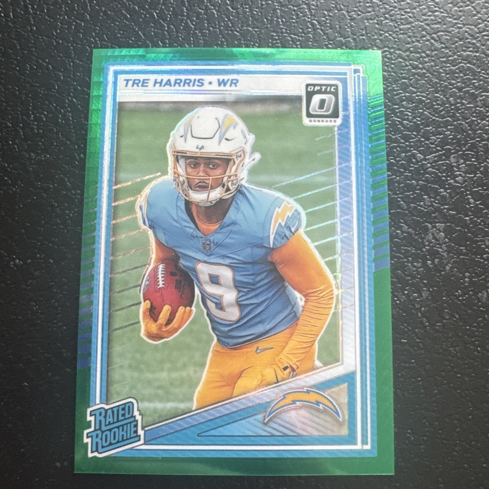 2025 Panini Donruss Optic - Rated Rookie Tre Harris #229 Green Velocity Prizm...