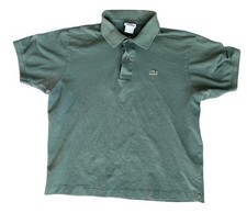 Lacoste Men's Polo Shirt Size 6 Green Short Sleeve Classic Crocodile Logo