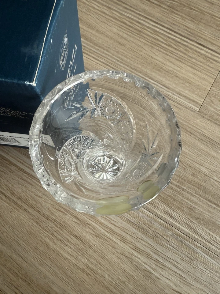 Jarrón de cristal Sklo Bohemia República Checa corte a mano 24 % plomo vintage 12-1/2" H Foto 4 de 4