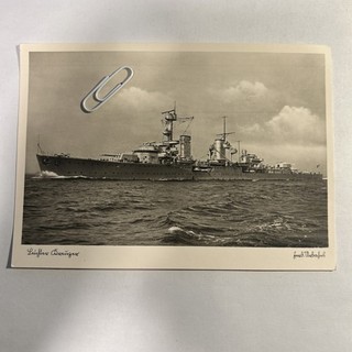 Kriegsmarine Marine Schiff Kreuzer Kriegsschiff 15x10 Original Postkarte 2.WK