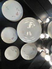 24 piece vintage floral china plate set