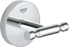 GROHE Baucosmopolitan Double Robe Hook - Chrome Wall-Mounted Towel Hanger