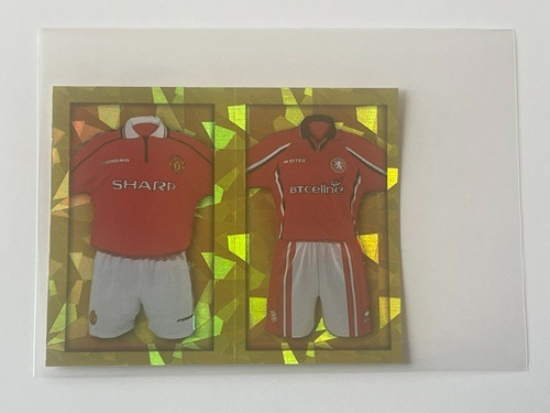 MERLIN PREMIER LEAGUE 2000 REFRACTOR KIT SHIRT MANCHESTER UNITED MIDDLESBROUGH
