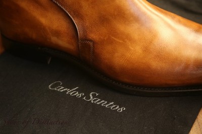 Carlos Santos hellbraun Leder Jodhpur Messing Schnalle Stiefel Herren UK 10,5...