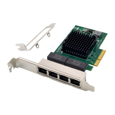 4-Port RJ45 to PCIe x4 NAS Gigabit Server NIC Ethernet Adapter Card BCM5719 