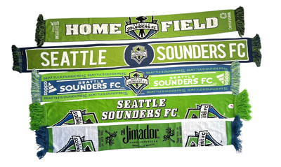 (5) SEATTLE SOUNDERS FC Green Warm MLS SOCCER SCARF Winter Match Day Fan Gear